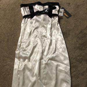 White midi strapless dress